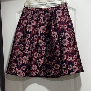 Brooks Brothers Blue and Pink Floral A-Line Skirt